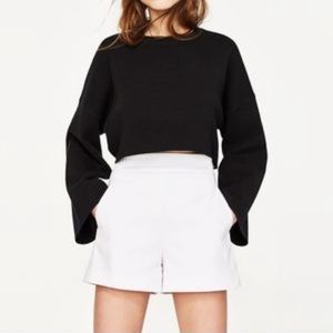 Zara White High Waisted Shorts